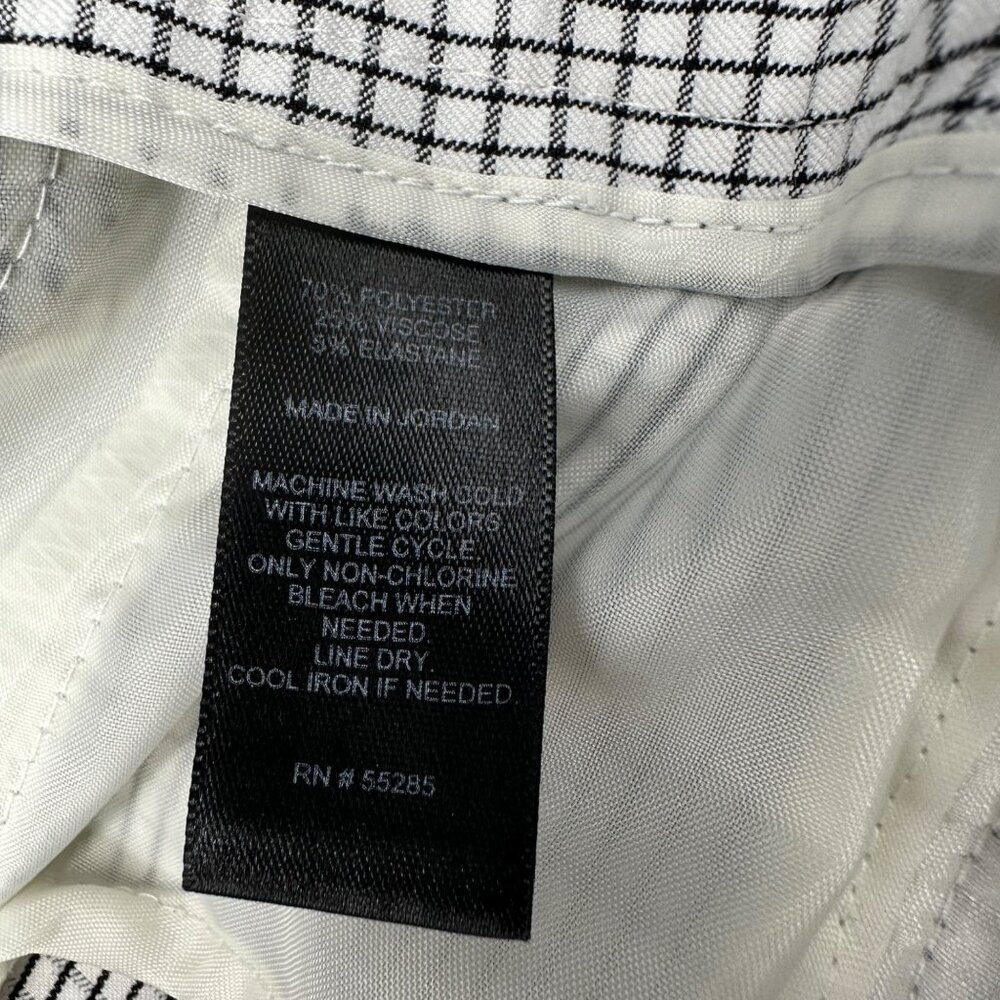 Express Editor Womens Pants Black White Checkered Plaid Business Casual 8 Reg - Picture 5 of 9